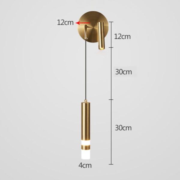 Applique murale orientable dorée minimaliste