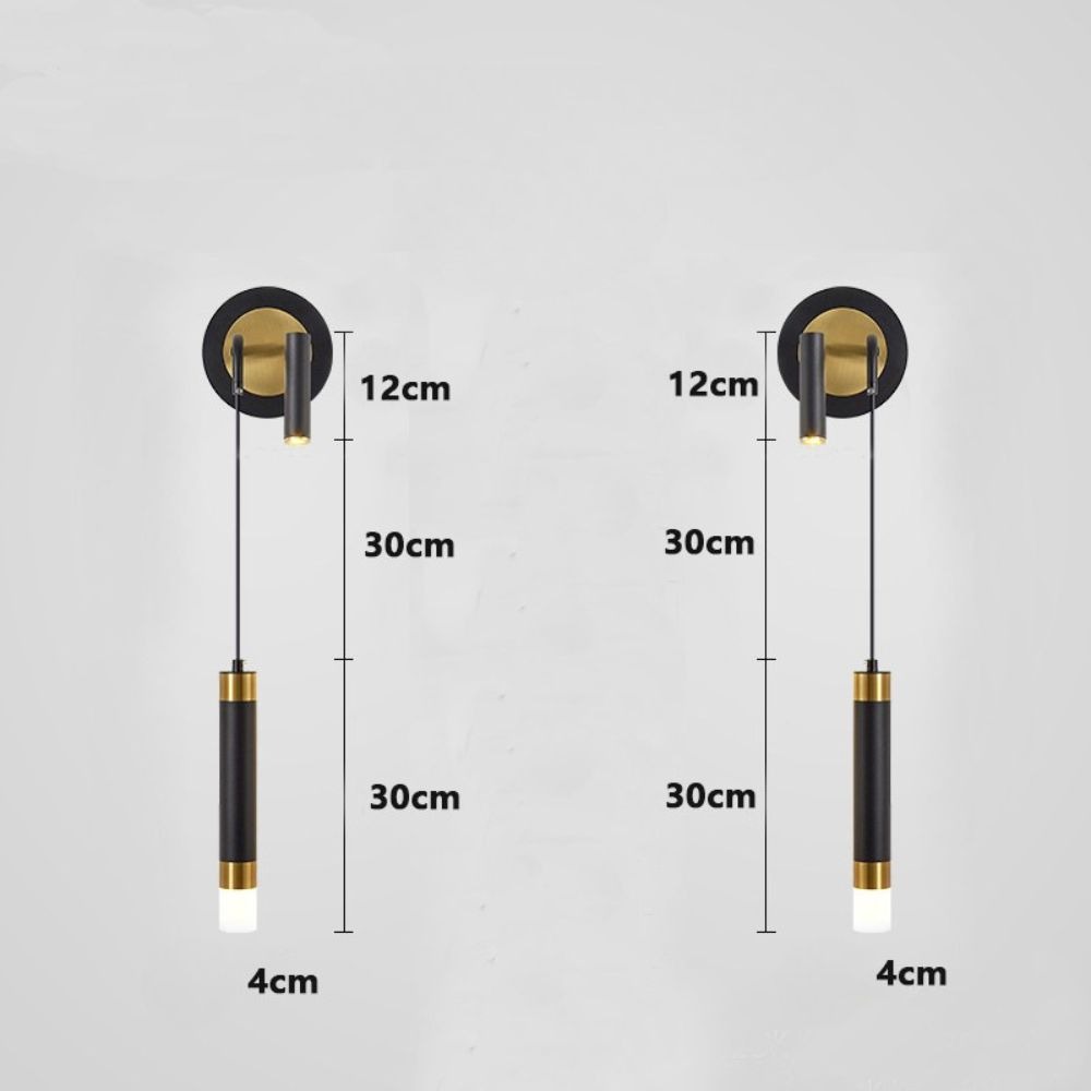 Applique murale orientable dorée minimaliste