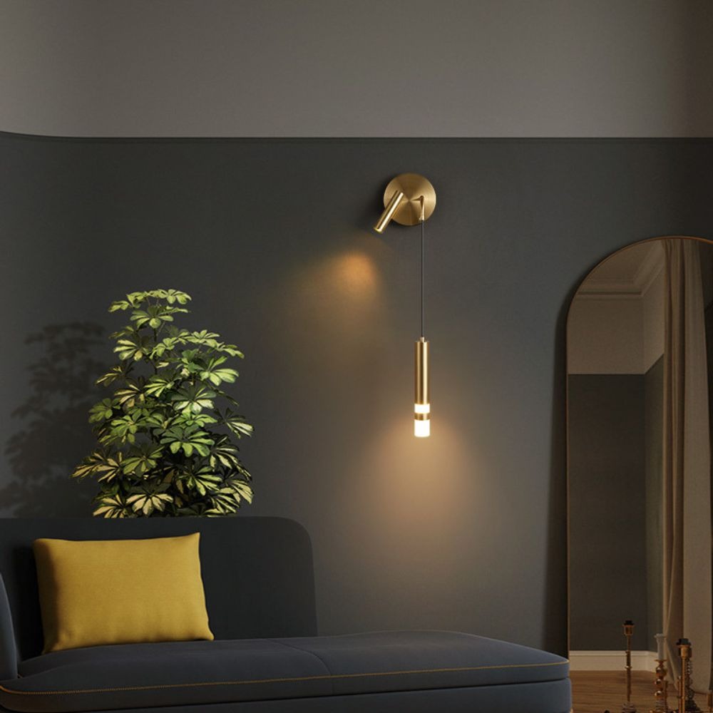 Applique murale orientable dorée minimaliste